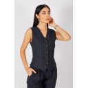 KOLSUZ ÇİZGİ DETAYLI YÜN YELEK MUSE FOR ALL